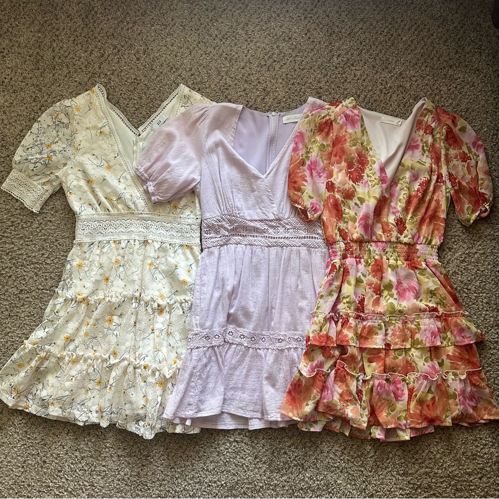 Nordstrom Rack dresses, XS Bundle of 3!  Floral, Lace, Mini Dress EUC